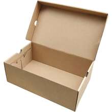 Kraft Paper Shoe Storage Box Assembly Shoes Case Space Saving Shoes Display Box Dustproof Shoes Holder Shoes Organizer 33cmx22cmx12cm - 棕色 - 查看 1