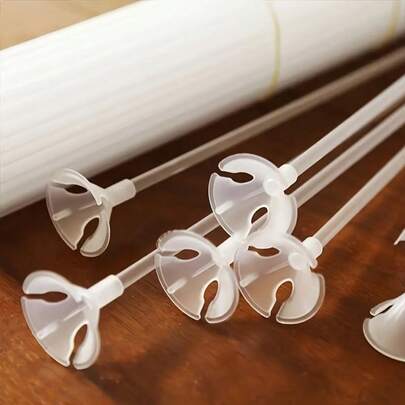 10/20/30/40/50/100 piezas Clips y palos de globos de plástico, soportes de globos transparentes minimalistas, esenciales para fiestas