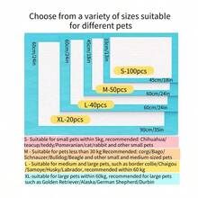 100/50/40/20片装宠物尿垫，一次性狗尿垫，猫砂垫，加厚幼犬训练垫，宠物清洁用品，狗厕所垫，超强吸水速干，防漏防异味，适用于家庭、汽车和露营（请根据宠物体型选择尺寸），方便训练和处理意外情况 - 适用于狗、幼犬、猫和其他宠物 - 藍白色 - 查看 10