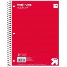 Wide Ruled  Cover Spiral Notebook - Đỏ - Xem 1