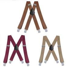 Tirantes X-Back anchos y ajustables de color sólido para hombres y mujeres, de alta resistencia con clips, accesorios de otoño-invierno, disfraz de Halloween, adecuados para adolescentes, jóvenes, hombres, uso casual, al aire libre, deportivo, vacaciones, regalos de graduación, cumpleaños, uso diario