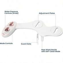 LUXE Bidet NEO 120 Boquilla autolimpiable accesorio de bidé de agua dulce no eléctrico para asiento de inodoro presión de agua ajustable lavado trasero oro rosa - como en la foto - Ver 8