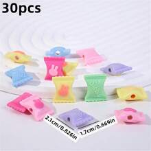30 Stücke 17 * 21 mm zweifarbige Kunststoff Kaninchen geformte Abstandshalter Perlen, gerade Lochperlen verstreut, quadratische Candy Abstandshalter Perlen, gemischte Farbperlen mit Loch, DIY dekorative Armbänder, Halsketten, Handyketten, Ohrringe, Haraccessoires, Schmuckherstellung Basteleien