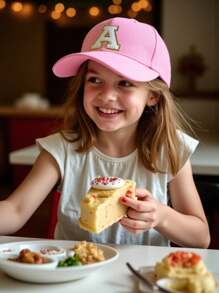 1PC Children 26 Letter Baseball Cap Gold Thread Embroidery Craft Letter Design Style Kpop Fashion Snapback Cap Girls Boys Sun Hats