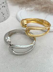 1 Peça Vintage Bracelete de Gargantilha Criativa de Moda Exagerada de Metal Geométrico Assimétrico com Design de Gota d''Água Oca, Joia Punk Minimalista Grossa, Adequada para Uso Diário, Férias, Diferentes Festas e Acessório de Banquete para Mulheres