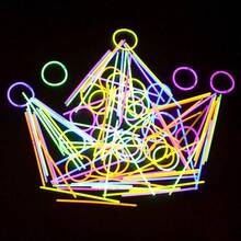 100支/套荧光棒 - 20厘米彩色霓虹荧光棒，适用于派对、酒吧、夜总会 | 塑料材质，圣诞派对装饰，无需电源 - 彩色 - 查看 3