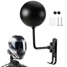 Motorcycle Bicycle Helmet Rack Wall Mount Motorbike Holder Hat Display Stand - Black - View 2