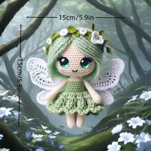 Kit de Principiante de Ganchillo DIY que incluye instrucciones, materiales para el set de artesanía de tejer Hada Mariposa, decoración hecha a mano, acento sanador para el hogar, regalo de creatividad, que incluye gancho y hilo para colgar/adornos, accesorios de color aleatorio, adecuado para cumpleaños, Navidad, Día de San Valentín, Día de la Madre