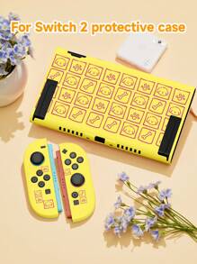 Switch 2. Generation Spielekonsole Niedlicher Welpen Würfel Muster Schutzcase, kompatibel mit Switch NS/Switch OLED/Switch Lite, Mehrfarbige Weiß/Rosa/Gelb TPU Weiche Schale Transparente Hülle, Universal Grifffschutz, Switch Controller Schutz, Switch Gaming Zubehör, Stoßfest rutschfest kratzfest, Stilvoller Entwurf