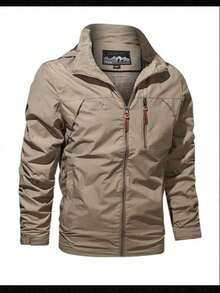 Men's Casual Waterproof Windbreaker, Men's Coats, Winter Coat, Hoodies, Camping, Hiking Jacket - 卡其色 - 查看 9