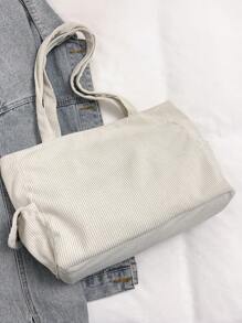 1 pieza de bolso de hombro de pana con gran capacidad, color liso, múltiples bolsillos, bolsa de compras, regalo del Día de la Madre para mamá, bolsa plegable para escuela, trabajo, viaje, bolsa escolar para graduados, adolescentes, estudiantes de primer año