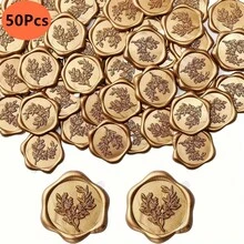 25/50/100 件古铜金心形/情侣戒指/桉树蜡封贴纸 - 自粘塑料信封封条，适用于婚礼、生日、圣诞派对 - 优雅浮雕心形设计，适用于邀请函和卡片、心形贴纸 - 棕色 - 查看 20