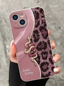 Funda de teléfono a prueba de golpes con borde perforado de precisión y estampado de leopardo rosa y serpiente para iPhone 14, iPhone 14 Pro, iPhone 14 Pro Max, iPhone 13, iPhone 13 Pro, iPhone 13 Pro Max, iPhone 11, iPhone 11 Pro Max, iPhone 12, iPhone 12 Pro, iPhone 12 Pro Max, iPhone XR, iPhone 7/8, iPhone XS, iPhone 15, iPhone 15 Pro, iPhone 15 Pro Max, iPhone 16, iPhone 16 Pro, iPhone 16 Pro Max