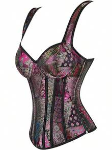 Overbust Corset Tops For Women: Plus Size Pirate Costume Women - Straps Bustier Corsets For Theme Party Costumes - Màu tím - Xem 2