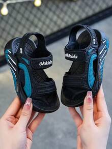 Sandalias suaves y cómodas para niños, con suela flexible y de moda versátil para playa, para niños y niñas, sandalias ligeras y casuales para interior/exterior, zapatos de jardín para primavera/verano - Negro - Ver 3