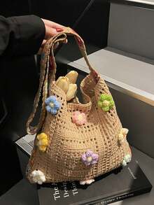 Dedoo 这款时尚波西米亚风彩色斜挎包采用镂空编织工艺，融合了奶奶格子钩针图案，散发着复古手工质感和夏日气息。大容量敞口手提包，杏色涤纶材质，适合休闲外出和海滩度假，可作沙滩包、旅行配件、波西米亚风、编织纹理、大容量手提包，是度假必备，也适合工作、返校、波西米亚风穿搭、沙滩包、钩针编织等场合。 - 卡其色 - 查看 4