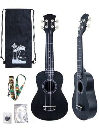 ยูคูเลเล่โซปราโนสำหรับผู้เริ่มต้น ขนาด 21 นิ้ว หน้าสดใส ชุดอุปกรณ์ตกแต่งกีตาร์รุ่นผู้ใหญ่ (รวมสายห้อย 1 เส้น, ชุดสายสำรอง 1 ชุด, สายคล้องคอสีสัน 1 เส้น) ตระกูลยูคาลิปตัสสีรุ้ง หน้าสดใส