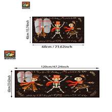 1 pieza Alfombra antideslizante para baño con diseño de calavera bailarina de Halloween, hecho de material de cachemira artificial con decoración esponjosa, apto para puertas, baños, cocinas y otras ocasiones, lavable a máquina, antideslizante, decoración diaria, puede ser un regalo - Multicolor - Ver 19