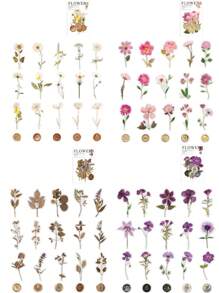 40 adesivos decorativos com estampas florais artísticas, material escolar, volta às aulas