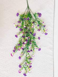 1/2/4/6pcs Artificial Eucalyptus Silk Flower Vines, UV-Resistant Greenery For Outdoor Hanging, Suitable For Anniversary, Graduation, Wedding, Party, Home, Office, Porch, Garden, Wall Decor In Spring & Summer - Morning Glory Wall Hanging Two Colors-02 - View 3