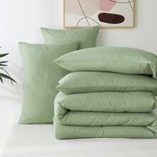 2/3 Pieces Luxury Solid Color Comfortable Breathable Comforter Set, Anti-Shrink And Anti-Fading Luxury Hotel-Grade Easy-Care Comforter Set, Machine Washable, High-Quality Bedding For All Seasons, Daily Holiday Gifts - màu xanh lá - Xem 14