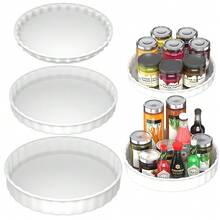 3 Pack Large Lazy Susan Rotating Turntable Organizer - For Kitchen, Pantry, Cabinet - White - View 1