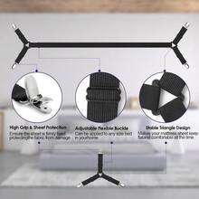 Bed Sheet Straps,6 PCS Secure And Fitted Sheet Straps For Full Size Bed,Adjustable Sheet Clips Elastic Fasteners Holders For Corners,Enhance Your Sleeping Experience(Black) - 1 - Xem 4