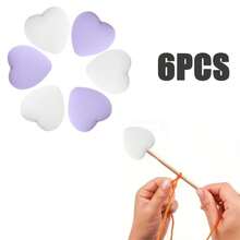 6-16pcs Silicone Heart-Shaped Knitting Needle Protectors, Knitting Accessories And Supplies For Beginners, DIY Crafts, Knitting And Crochet Tools, Needle Tip Covers In Lavender Purple, White, Grass Green, Cream, Rose Pink, Turquoise Blue - Multicolor - View 41