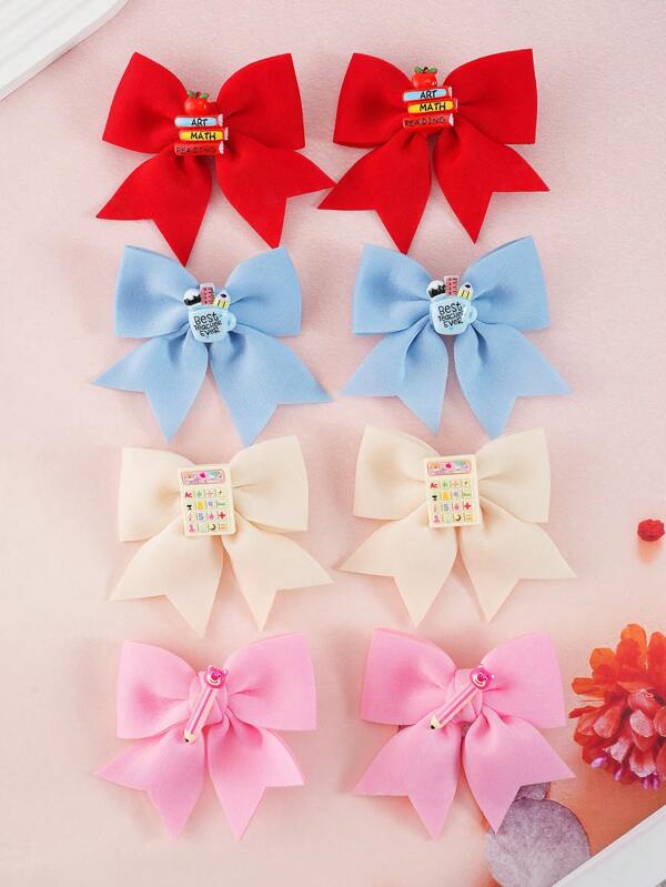 2 piezas Pasadores de mariposa para niñas, accesorios para el cabello de resina rosa y rojo, moda linda adecuada para volver a la escuela, uso diario