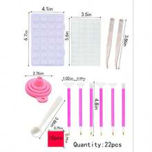 鑽石繪畫手工工具盒套裝,diy鑽石繪畫工具22件 - 彩色 - 查看 8