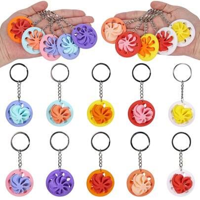 1pc Heart-Shaped Spiral Fidget Keychain, Adult Finger Toy, Helps Focus Attention And Relax, Suitable As New Year/Thanksgiving/Easter Gift, Made Of PLA Material