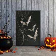 1 tấm áp phích in, tranh vải nghệ thuật treo tường hình con dơi và hoa hồng cổ điển Gothic thanh lịch để trang trí nhà cửa, phòng khách, phòng ngủ, quán cà phê hoặc văn phòng, một món quà lý tưởng, có khung - Nhiều màu - Xem 10