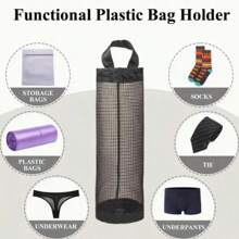 Hanging Trash Bag Holder, Plastic Bag Rack, Mesh Hanging Storage Dispenser, Wall-Mounted Storage Bag, Shoe Cover Plastic Bag Garbage Bag Organizer, Kitchen Storage Organizer, Wall-Mounted Storage Hanging Bag, Foldable, Breathable, Washable Mesh Trash Bag Dispenser/Organizer, Suitable For Home, Kitchen, Summer Beach Party, Grocery, Camping, Room Decor, Kitchen Accessories