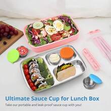 1,5-uncjowe, szczelne pojemniki na sos ze stali nierdzewnej z pokrywkami, 6/1/12 szt., szczelne miski na przyprawy do sałatek, odpowiednie na piknik, do kuchni, jako prezent świąteczny