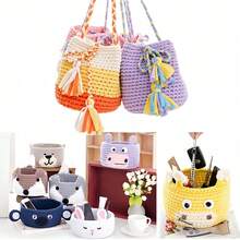 1 Pc T-Shirt Yarn, 7 Oz/200g, 72 Yd/66m Elastic Fabric Crochet Knitted T-Shirt Yarn, Thick Polyester Ribbon Used For Crochet/Woven Bags, Baskets, Carpets, Home Decor, DIY Crafts - Multicolor - View 12