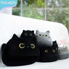Black Cat Plush Pillow - Super Soft Stuffed Animal Cushion With Lumbar Support, Kawaii Home Decor (12") - Black - View 6