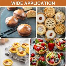 10/20个装铝制蛋挞模具，甜点模具，不粘可重复使用 - 彩色 - 查看 8