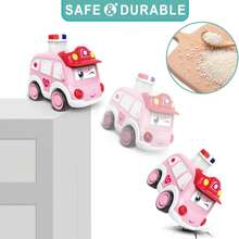 Juguete de coches para bebés de 3 años, coches de retroceso, juguete de empujar y avanzar para bebés, regalo de primer cumpleaños, vehículos a fricción con estera, juego de juguetes de vehículos a presión con diseños de dibujos animados, regalos