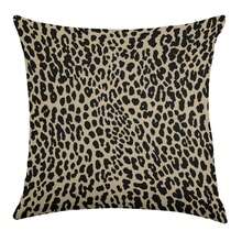 Set Of 2 Decorative Throw Pillow Covers Black Cheetah Leopard Print In Brown, 2PC Novetly Decorative Pillow Covers 18x18 Inch, Retro Cheetah Wild Striped Funny Home Office Car Bench Decorations Novetly Accent Pillow Cover With Invisible Zipper, Single-Side Print Retro Rustic Cotton Linen Square Decorative Throw Pillow Covers Decor For Lake House She Shed Cabin New Home, Wedding Anniversary Gift For Parents Couple Husband, No Pillow Core - Beige - View 10
