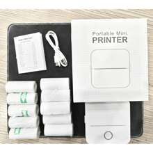 Wireless Connection Sticker Printer With 200dpi Resolution, Thermal Printing, Ideal Gift For Loved Ones And Friends, Suitable For Labels, Learning, Photos (Including 11 Rolls Of Paper)