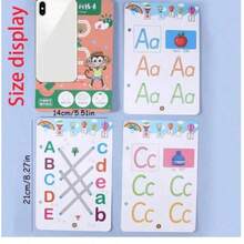 32 页/本可重复使用的书法练习册，学校书法练习册，英文字母学习册，蒙特梭利教育书籍，教育。（包含 2 支书写笔和 1 块橡皮擦） - 彩色 - 查看 6