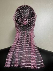 1 peça 45 cm Bandana para cabelo feminino, lenços de com strass para chapéus, lenço de rede de pesca
