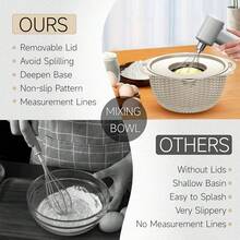 4-1 Colander With Bowl Set - Rotatable Colander Bowl With Measuring Spoons - Fruit Strainer Bowl, Food Strainers And Colanders Funny Presents For Women, Aesthetic Kitchen Gadget Essentials - Beige - 米色 - 查看 6