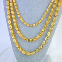 Collar nupcial árabe de lujo de 50/80/100cm enchapado en oro de 24k para mujeres musulmanas, ideal para bodas, compromiso y fiestas. Joyería elegante