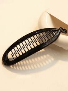 2pcs/1pc Simple Matte Solid Color Fish Tail Clips, Elegant Vertical Ponytail Banana Clips Solid Color Casual PP (Polypropylene) Ponytail Clips For Daily Commute, Non-Damaging (Please Purchase Cautiously If You Have Thick Hair)