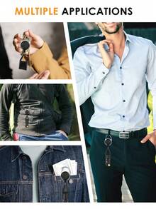 10 Piece Retractable Lighter Clip Holder Keychain With Clip, Classic Lighter Cover For Convenience (Black)