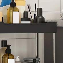 4-Tier Rolling Utility Cart - Slim Storage Cart For Bathroom Kitchen Narrow Spaces - Black - View 6