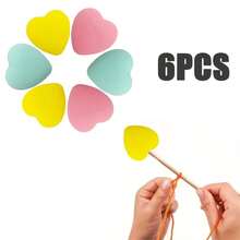 6-16pcs Silicone Heart-Shaped Knitting Needle Protectors, Knitting Accessories And Supplies For Beginners, DIY Crafts, Knitting And Crochet Tools, Needle Tip Covers In Lavender Purple, White, Grass Green, Cream, Rose Pink, Turquoise Blue - Multicolor - View 38