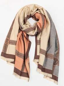 1 pieza Cárdigan chal de mujer de estilo de cachemira sintética versátil para otoño/invierno, bufanda gruesa y cálida adecuada para uso diario, todo el año, sala con aire acondicionado, viajes al aire libre, regalo