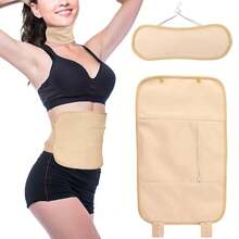 2pcs Castor Oil Pack Set, Suitable For Neck And Waist, Reusable Castor Oil Pack With Adjustable Elastic Band, Machine Washable - Multicolor - View 3